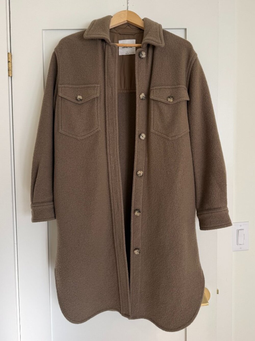 Wilfred Ganna Long Shirt Jacket Light Brown/Tan - Size S